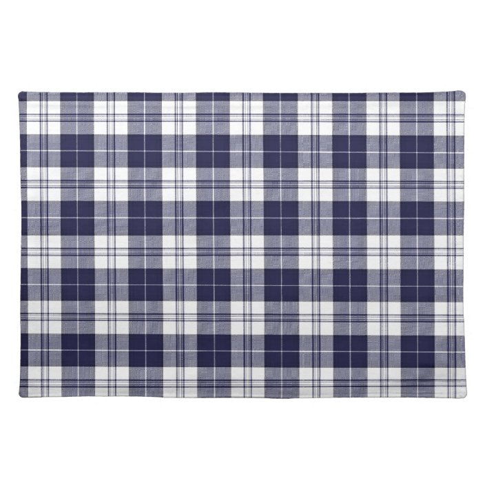Navy Blue Plaid Placemat Zazzle.co.uk