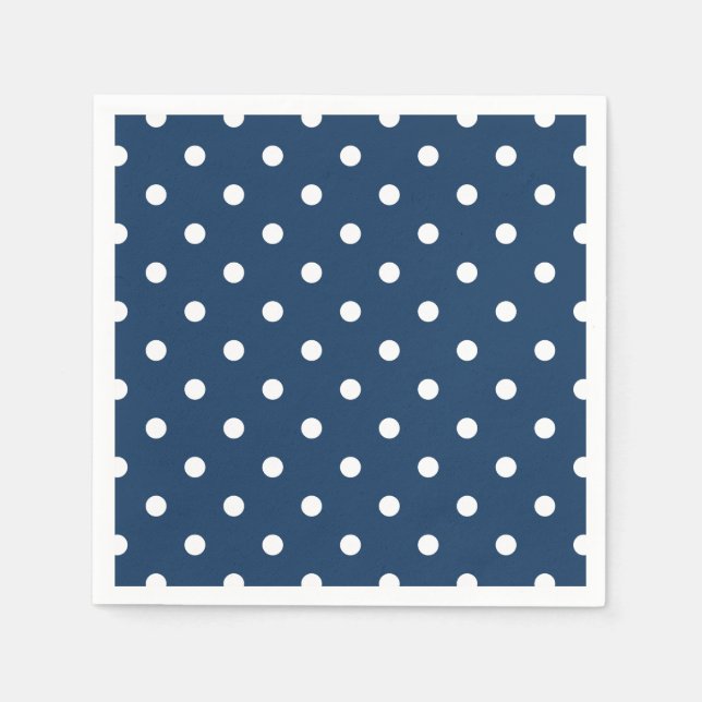 Navy Blue Polka Dot Napkin (Front)