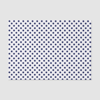 Navy Blue Polka Dot on White Tissue Paper