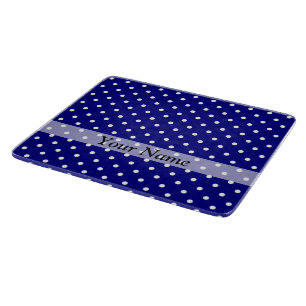 Navy blue polka dot pattern cutting board