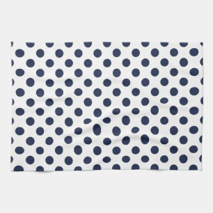 Navy Blue Polka Dot Tea Towel
