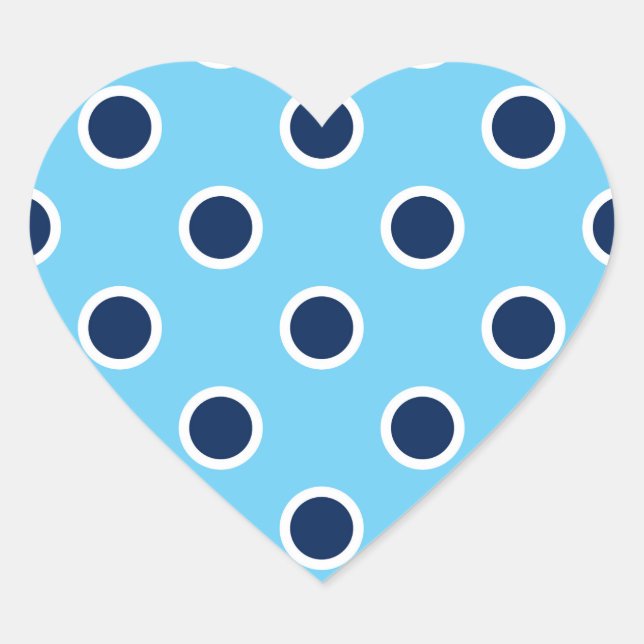 Navy Blue Polka Dots on Sky Blue Stickers (Front)