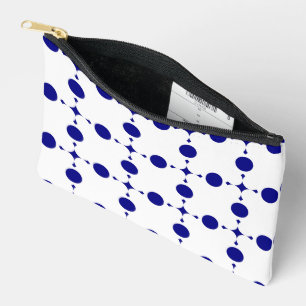 Navy Blue Polka Dots, Polka Dot Pattern, Dots Accessory Pouch