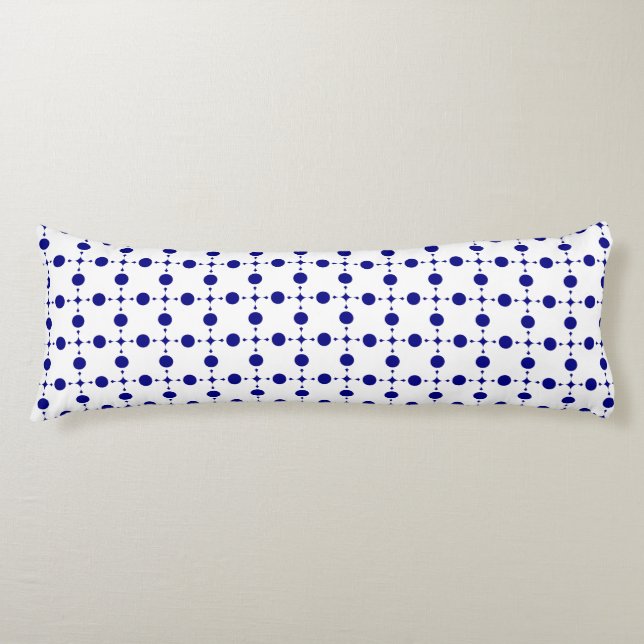 Navy Blue Polka Dots, Polka Dot Pattern, Dots Body Cushion (Front)
