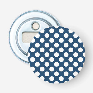 Navy Blue Polka Dots, Polka Dot Pattern, Dots Bottle Opener