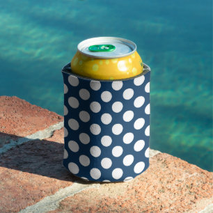 Navy Blue Polka Dots, Polka Dot Pattern, Dots Can Cooler