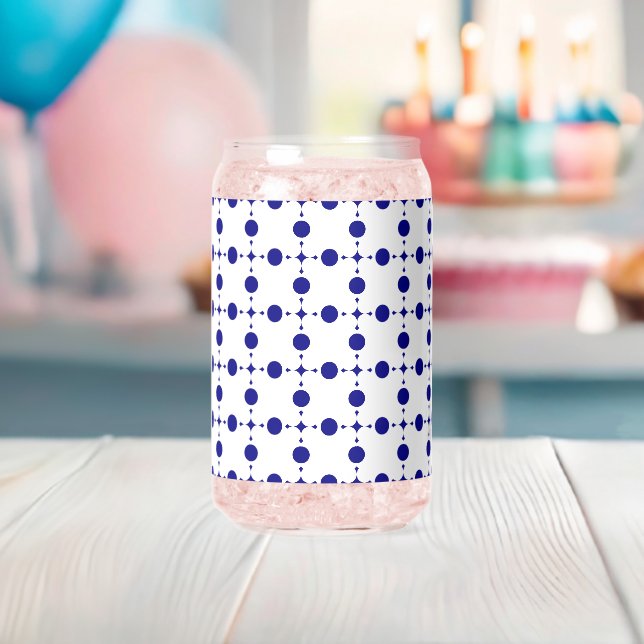 Navy Blue Polka Dots, Polka Dot Pattern, Dots Can Glass (Insitu (Baby Shower))