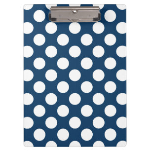 Navy Blue Polka Dots, Polka Dot Pattern, Dots Clipboard