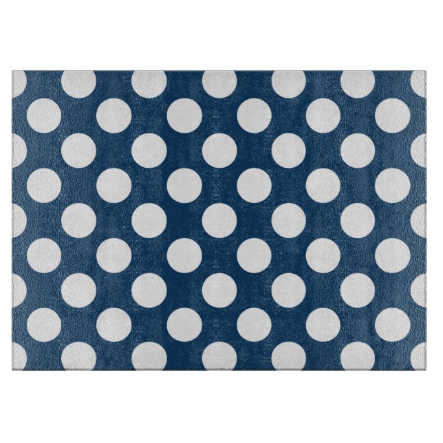 Navy Blue Polka Dots, Polka Dot Pattern, Dots Cutting Board (Front)