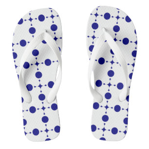 Navy Blue Polka Dots, Polka Dot Pattern, Dots Flip Flops