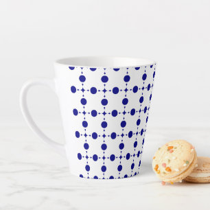 Navy Blue Polka Dots, Polka Dot Pattern, Dots Latte Mug