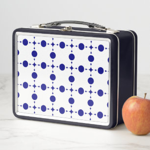 Navy Blue Polka Dots, Polka Dot Pattern, Dots Metal Lunch Box