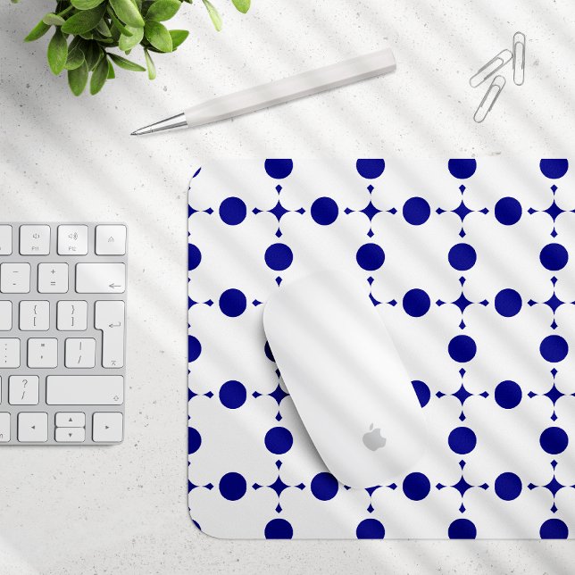 Navy Blue Polka Dots, Polka Dot Pattern, Dots Mouse Mat (Creator Uploaded)
