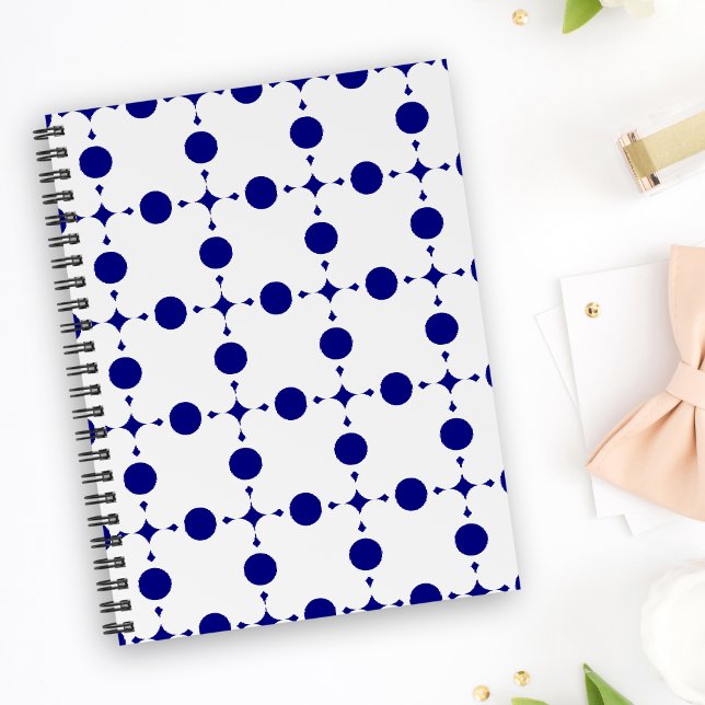 Navy Blue Polka Dots, Polka Dot Pattern, Dots Notebook (Creator Uploaded)