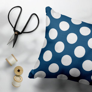 Navy Blue Polka Dots, Polka Dot Pattern, Dots Pillowcase