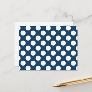 Navy Blue Polka Dots, Polka Dot Pattern, Dots Postcard