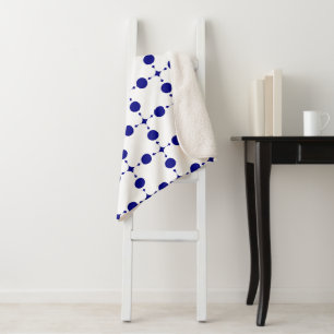 Navy Blue Polka Dots, Polka Dot Pattern, Dots Sherpa Blanket