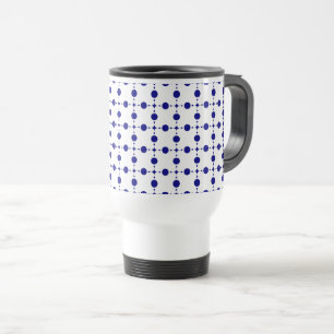 Navy Blue Polka Dots, Polka Dot Pattern, Dots Travel Mug
