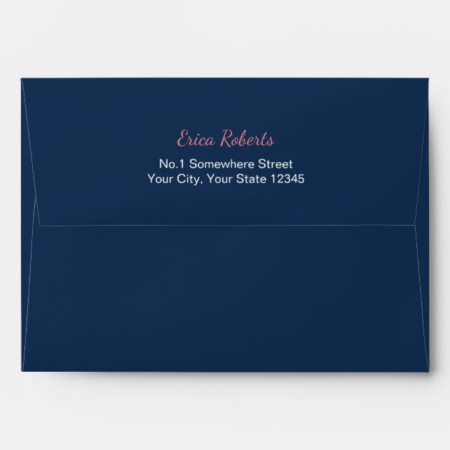 Navy Blue Pre-Addressed 5X7 Envelopes (Back (Top Flap))