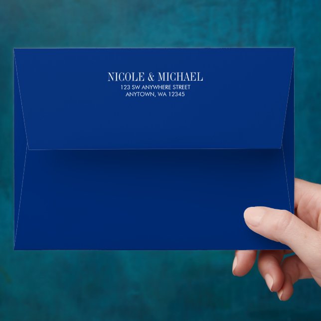 Navy Blue Pre-Addressed A7 Envelope (Hand)