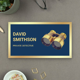 Navy Blue Private Investigator Detective Business Card