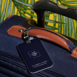 Navy Blue Professional Branding Style Luggage Tag