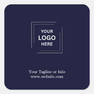 Navy Blue Professional Corporate Logo Design Square Sticker