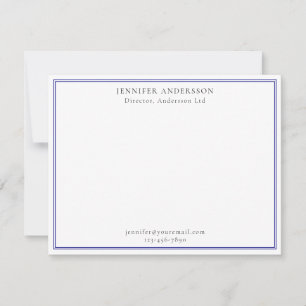 Navy Blue Professional Minimalist Monogram Card