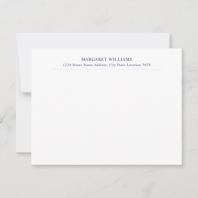 Navy Blue Professional Name Address Card (Front)