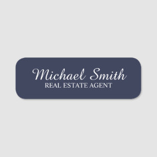 Navy Blue Professional Personalised Name Tag