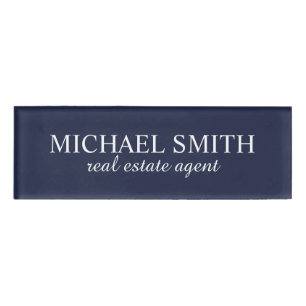 Navy Blue Professional Personalised  Name Tag