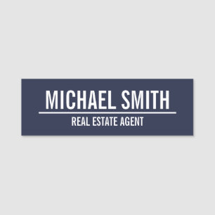 Navy Blue Professional Personalised Name Tag