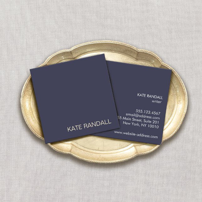  Navy Blue Professional Square Business Card (Creator Uploaded)