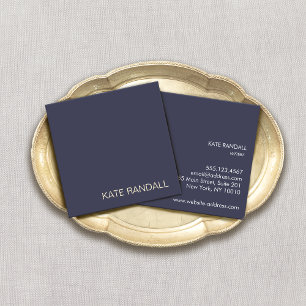 Navy Blue Professional Square Square Business Card