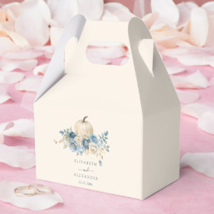 Navy Blue Pumpkin Fall in Love Wedding Favour Box