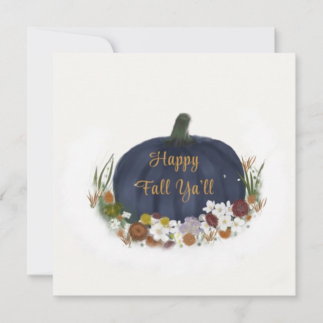 Navy Blue Pumpkin happy fall  (Front)
