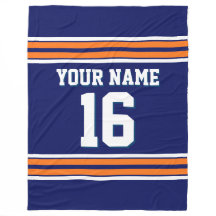 Navy Blue Pumpkin Orange White Sports Jersey