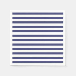 Navy Blue & Pure White Stripes Napkin
