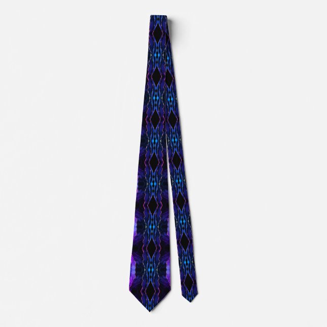 Navy Blue Purple Gold Neck Tie (Front)