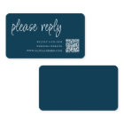 Navy Blue | QR Code | Wedding RSVP 