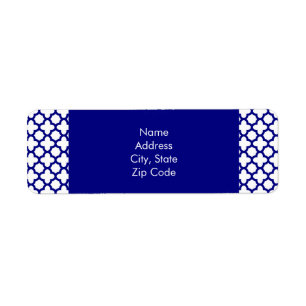 Navy Blue Quatrefoil Pattern
