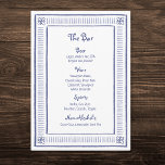 Navy Blue Quirky Playful Hand Drawn Wedding Bar Menu<br><div class="desc">Experience the timeless elegance of your upcoming nuptials with our classic wedding invitation template. Beautifully designed with floral accents and a sophisticated border,  this invitation is a perfect blend of tradition and style. Featuring a serene colour palette and graceful typography,  it sets the tone for a formal wedding.</div>