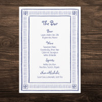 Navy Blue Quirky Playful Hand Drawn Wedding Bar