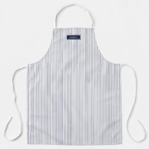 Navy Blue Railroad Stripe Bistro Foodie Apron