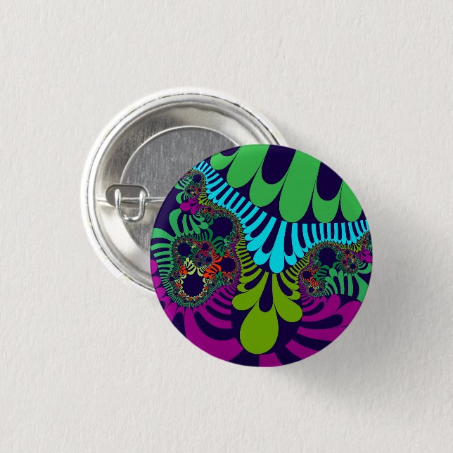 Navy Blue Rainbow Mod 3 Cm Round Badge (Front & Back)