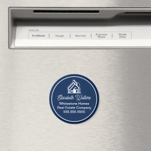 Navy Blue Real Estate Company Customised Realtor Magnet