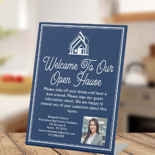 Navy Blue Real Estate Company Customised Realtor Pedestal Sign