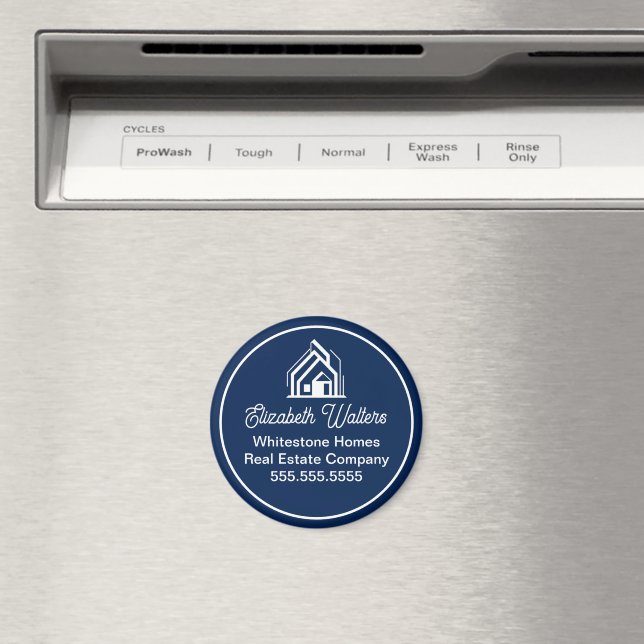 Navy Blue Real Estate Company Customized Realtor Magnet (In Situ (Dishwasher))