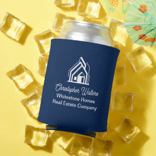 Navy Blue Real Estate Company Personalized Realtor Can Cooler