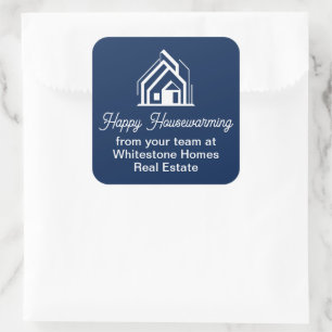 Navy Blue Realtor Custom Real Estate Company Square Sticker